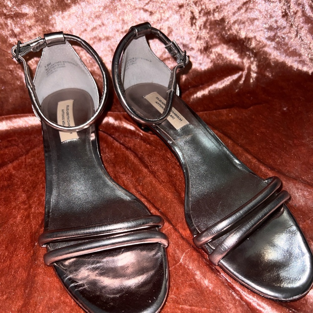 ANTONIO MELANI Shiny Black Sandals -Size 7.5